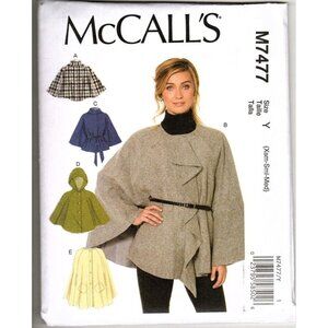 McCall's M7477 Misses XSM to M Sweater Wraps and Ponchos Sewing Pattern